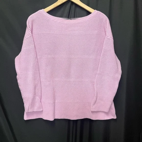 Talbots Plus 100% Pima Cotton Bateau Neck Sweater - Picture 3 of 9